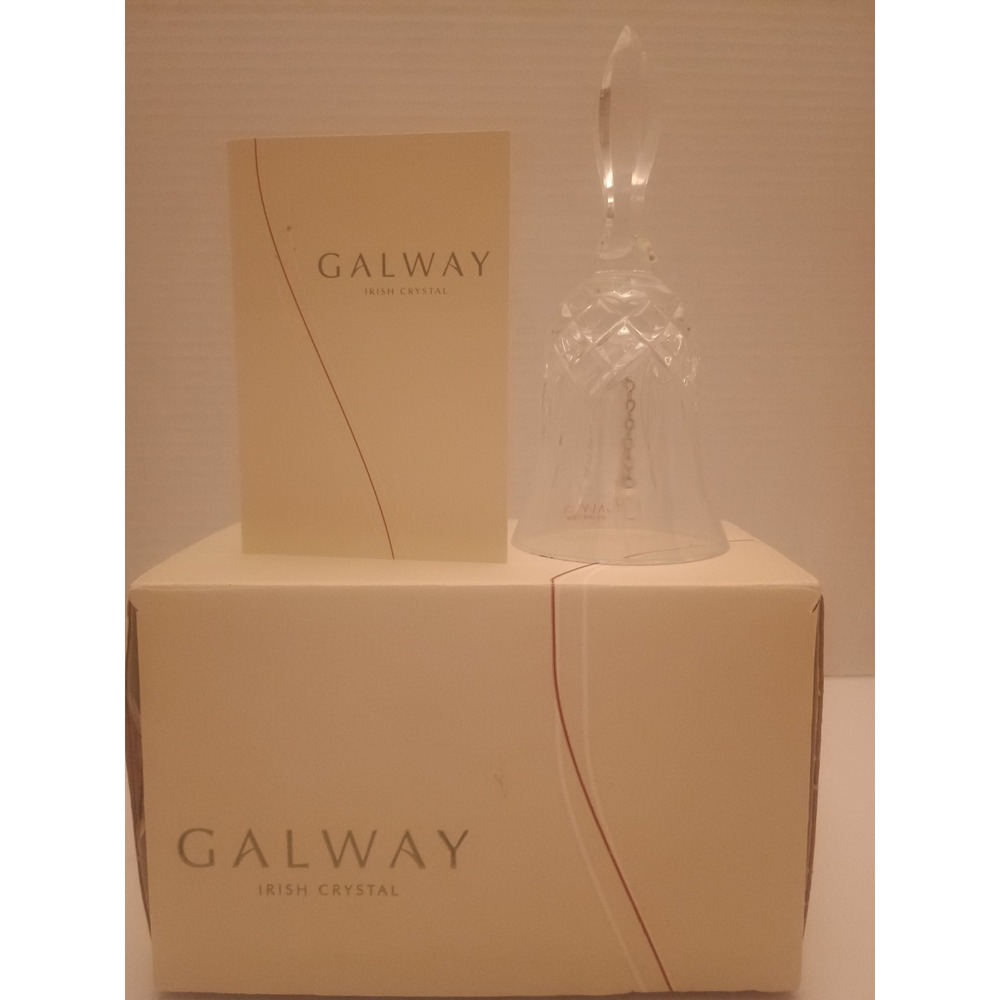 Galaway Irish Crystal 6" Glass Bell In Original Box & Paperwork